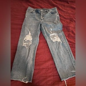Medium wash ripped jeans